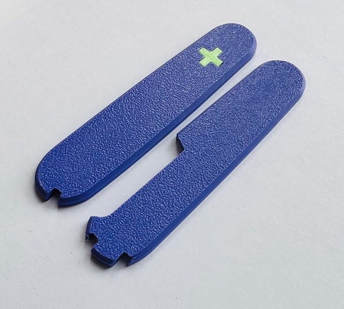 Replacement Covers For Victorinox Scales Plus 91mm Plastic Handles With Toothpick Tweezers And Ballpoint Pen Glowing Cross (Violet)