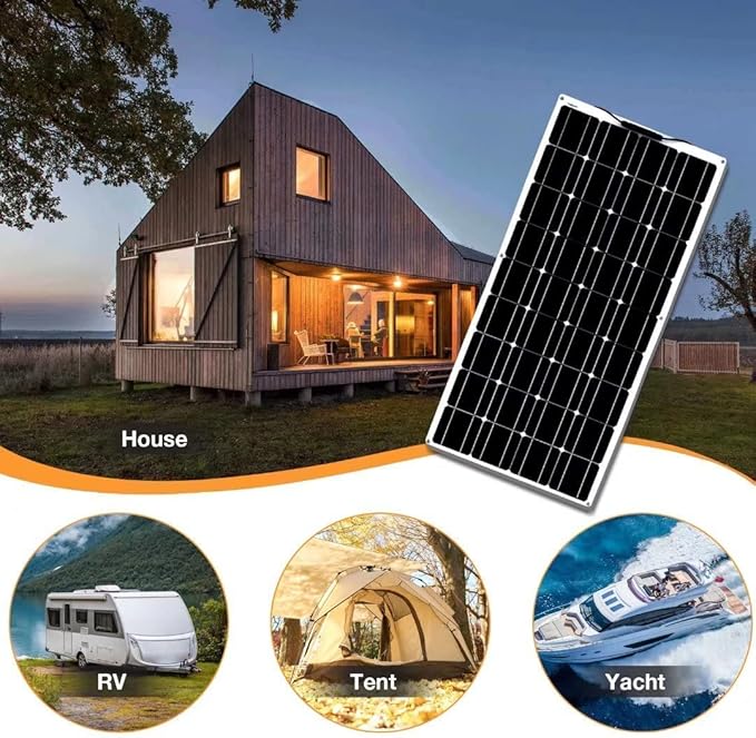800 Watt Flexible Solar Panel for RV 2 × 400 Watt 12 Volt Solar Power Panel Kit Photovoltaic Module Monocrystalline Solar Panels for Camping Off Grid Car Battery Charging Boat