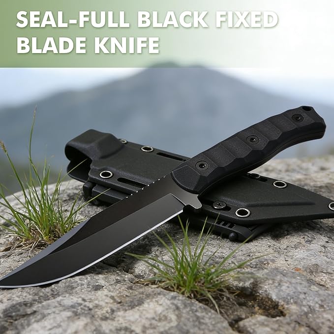 SK2 EDC Fixed Blade Knife with SheathTanto Blade Nylon Fiberglass Handle Tactical Knife Full Tang Survival Knives for Outdoor Camping Hunting Fishing Hiking