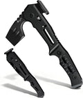 HX OUTDOORS Folding Tactical Axe Survival Multitool DC53 Steel Blade with Black Titanium Camping Axe with Hammer &amp Bottle Opener G10 Handle for Outdoor Gear Tactical and Survival scenarios(Bla