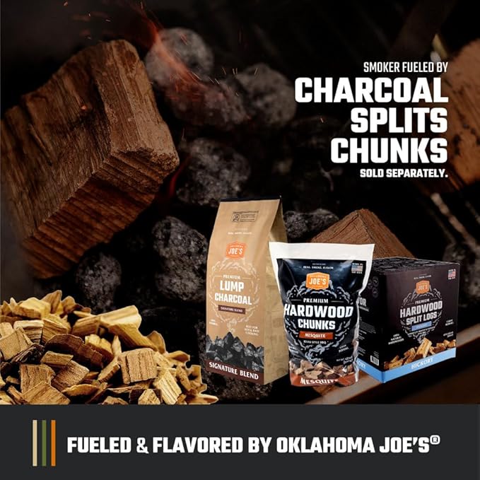 Oklahoma Joe's Longhorn Offset Charcoal Smoker and Grill with 1060 sq. in. Cooking Area in Black Offset Smoker Grill