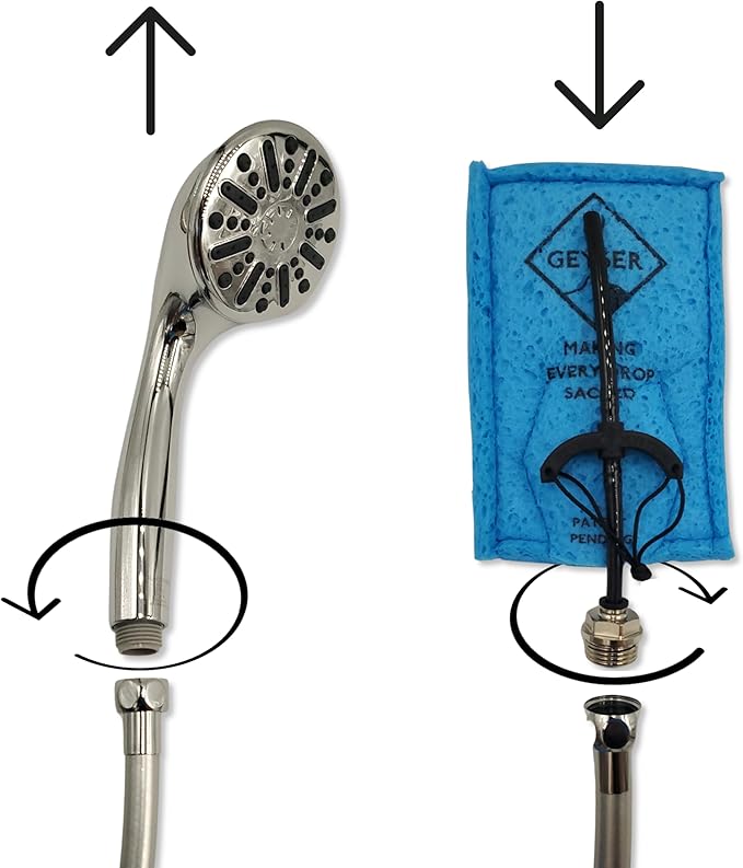Geyser RV EcoShower - 0.1-0.5 GPM Sponge Replaces Shower Head &amp Wand - Low Flow Water Saving for Camping &amp RVing