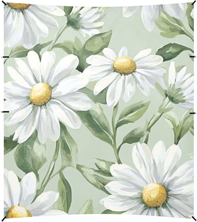 ALAZA Daisy Flower on Green Beach Tent Sun Shelter Portable Canopy Sunshade for Outdoor Camping Picnics Backyard Fun 10x9 ft