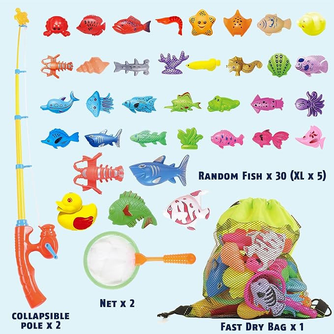 Magnetic Fishing Toys for Kids + Portable Camping Shower