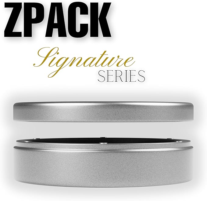 ZPACK Metal Can | Metal Pouch Can | Signature Series | Premium Aircraft-Grade Aluminum Container with Magnetic Closure | Slim EDC Pocket Tin | Carved Engraved Design | Gift for Him (Silver)
