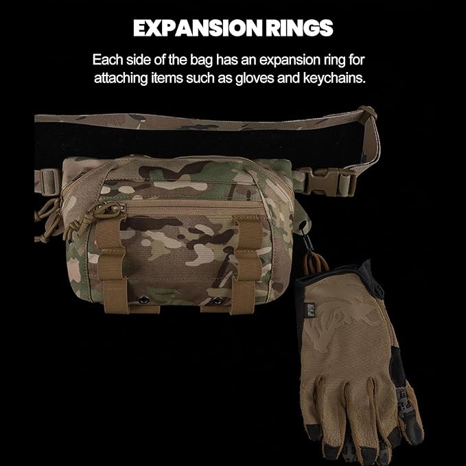 Large Multi-Purpose Drop Pouch Universal Tactical Fanny Pack Vest Hook and Loop EDC Admin Wait Bag