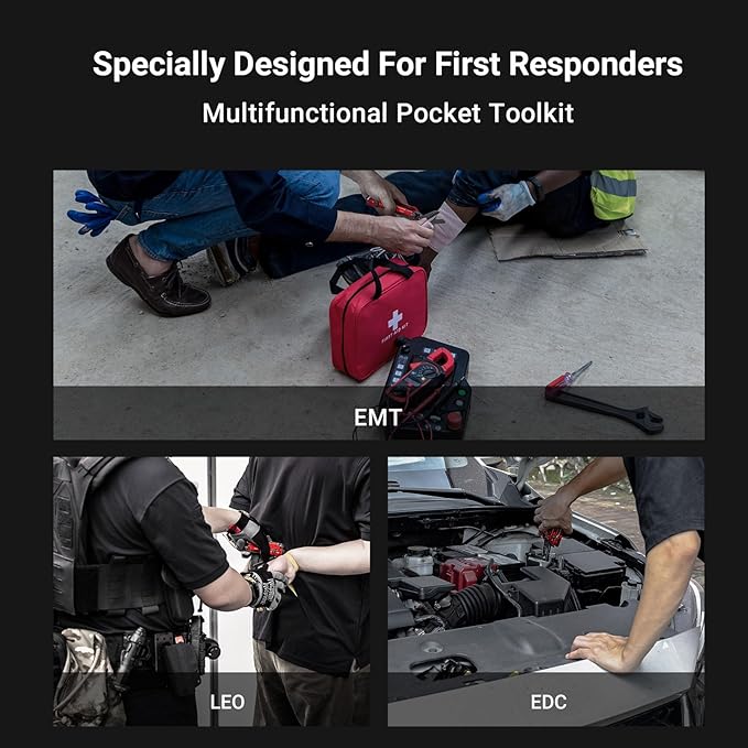 NEXTORCH PIONEER MT20 14-IN-1 Multi-tools Full-SizeVersatile Multi-tool Set with Scissors Needle Nose Pliers Pocket Clip Multi-tool (RED with Glass Breaker)