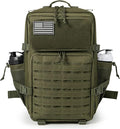 25L/45L Tactical Backpack for Men and Women Small School Outdoor Rucksack Survival Assault Bag Hiking Backpacks Back Pack(45L Green)