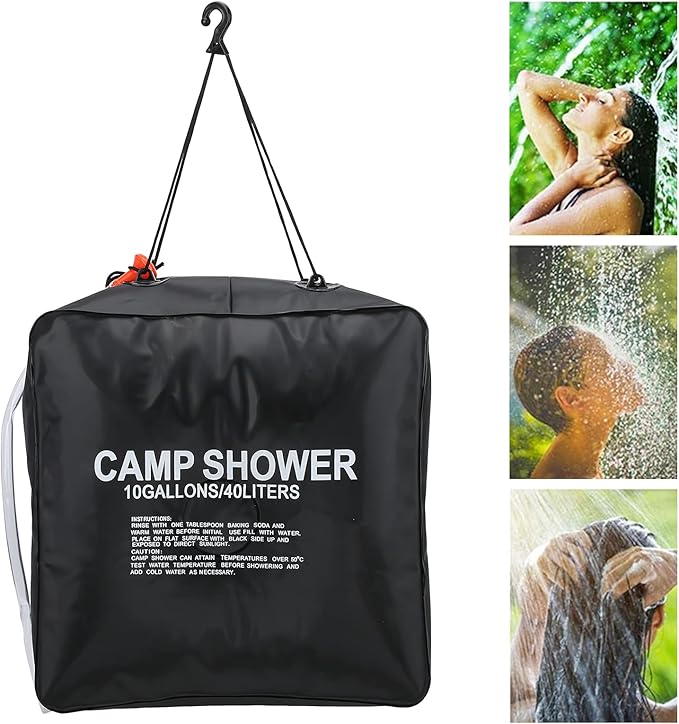 40L Solar Shower oor Cam Shower Solar Heated with Head 10 Gns L Capacity for Hiking Travel Beach Made of