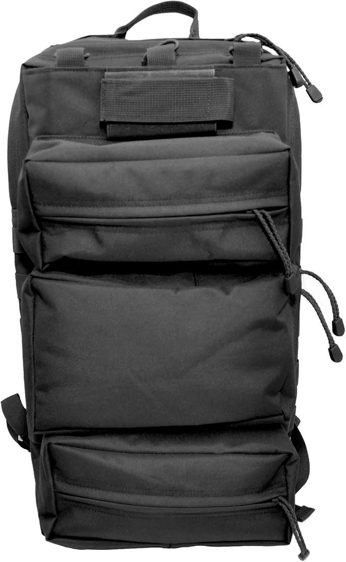 Tactical Backpack Range Bag Hydration Water Bladder Outlet Magazine Pouches 5 Compartment for Range Bag Bug Out Hiking (Black)
