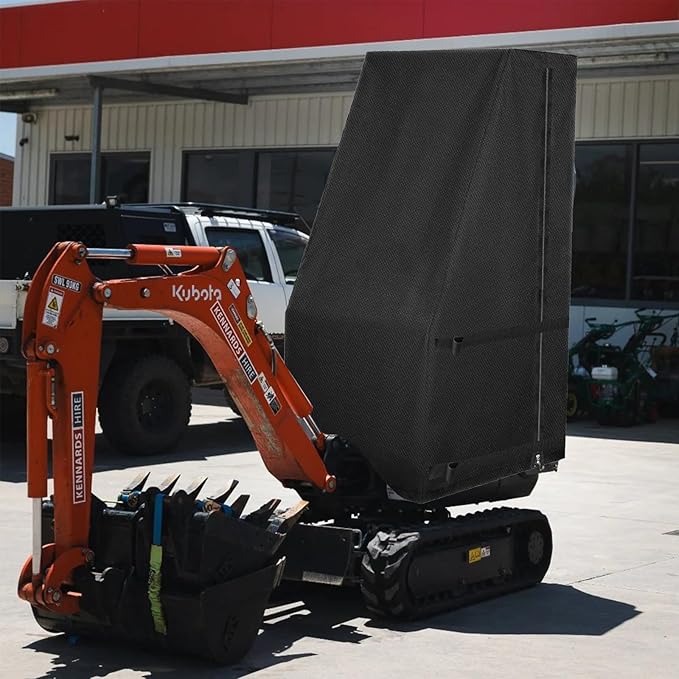 Excavator Cover Waterproof Digger Covers with Zipper and 2 Adjustable Velcro Excavators Protection Heavy Duty 600D Oxford cloth (43*31*24/63inchBlack)
