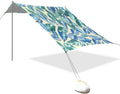 xigua Leaves Beach Tent Sun Shelter with Carrying Bag - Silver Coated Oxford Fabric Beach Canopy for Beach Camping Fishing - Includes Windproof Ropes Sandbags &amp Stakes