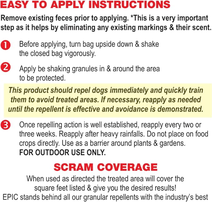 Dog Scram All Natural Granular Repellent - All-Natural Animal People and Pet Safe Granule from EPIC Repellents (3.5 lb Bag)