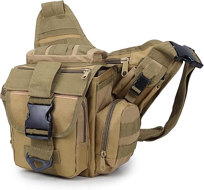 Travel Crossbody Sling Bags Concealed CarryLightweight Anti Theft Backpack Safe CCW Hidden Gear Storage Bag - Triangular Backpack Design For Range Travel Hiking Outdoor Sports ( Color : Khaki )