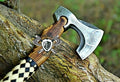 Handmade Carbon Steel Axe – Hand Forged High Carbon Steel Head | Wood Handle Rustic Outdoor Hatchet Viking Style Camping &amp Survival Axe (Axe-2)