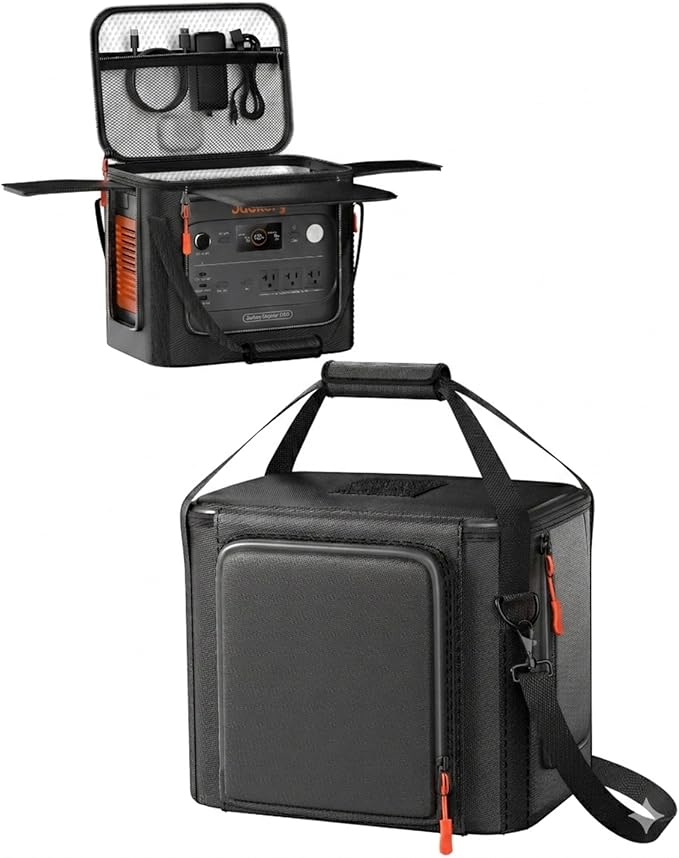 Hautton Carrying Case Bag for Jackery 1000 V2 Water-Resistant Durable Protective Storage Bag with Adjustable Shoulder Strap for Portable Power Station Accessories -Black