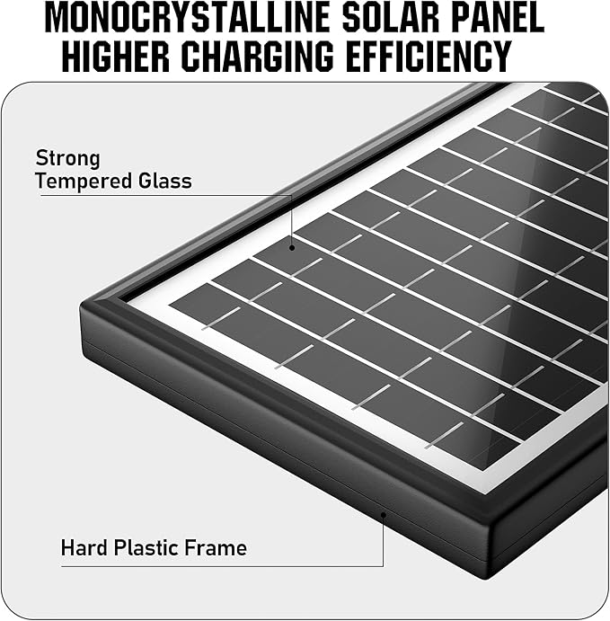 SUNAPEX Solar Panel for Trail Camera Solar Battery Charger with Controller and Built-in 7500mA Battery DC 6V/9V/12V Output for Trail Camera Hunting Accessory (6W Solar Panel Kit)