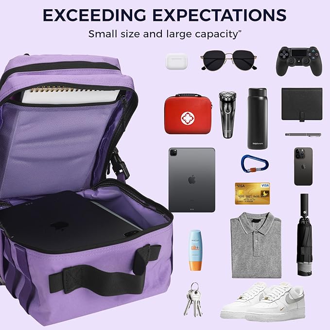 9L Mini Tactical Backpack for Men WomenSmall Military Tactical Backpack for SportGymHikingTravelCamping (Purple)