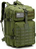 Military Tactical Backpack Men 3 Day Assault Pack 42L Large Capacity Trekking Daypack Rucksack Bag (Green)