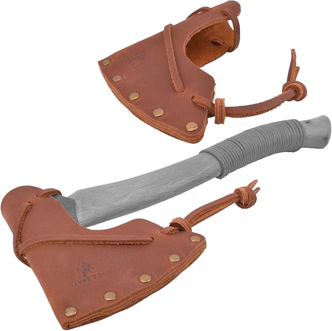 Hatchet Sheath Leather Camping Holder Hatchet Blade Protection Cover Sheath Sleeve(Brown (L))