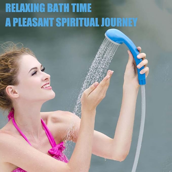 Z/bluePortable Outdoor ShowerHandheld Shower HeadSmall and LightEasy to CarrySimple to UseSuitable for Outdoor Camping ShowerPet WashingCleaning Basket