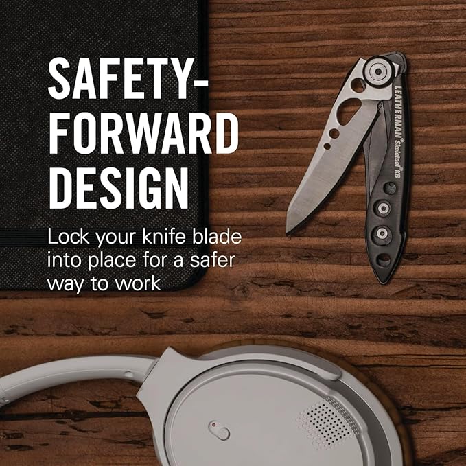 LEATHERMAN Skeletool KB Pocketknife with Straight Edge Stainless Steel Blade and Bottle Opener Black