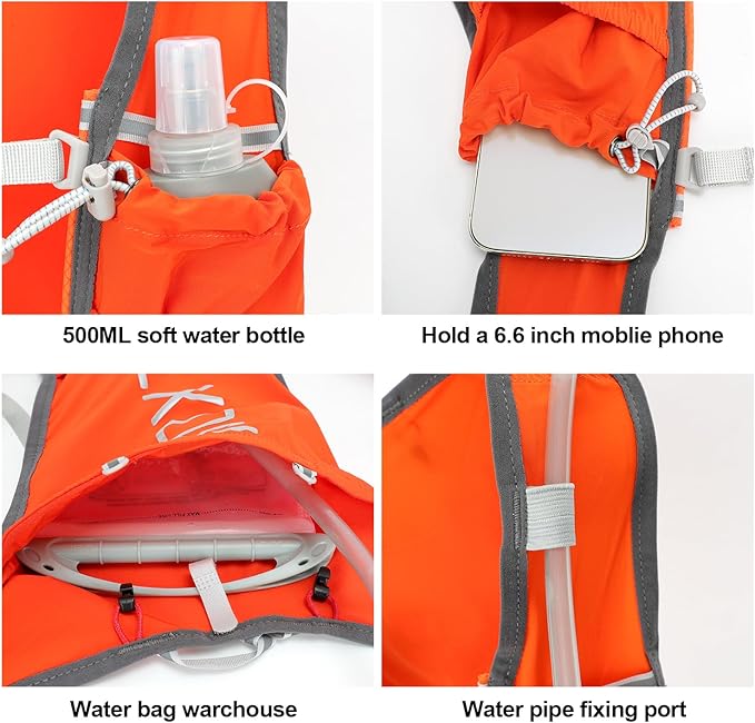 INOXTO Running Hydration Vest BackpackLightweight Insulated Pack with 1.5L Water Bladder Bag Daypack for Hiking Trail Running Cycling Race Marathon for Women Men