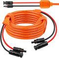 Solar Panel Extension Cable 20FT - MOOKEERF 10AWG+14AWG Solar Wire with Female &amp Male IP68 Waterproof Connector for RV Photovoltaic Systems Home Boat Solar Panels Car