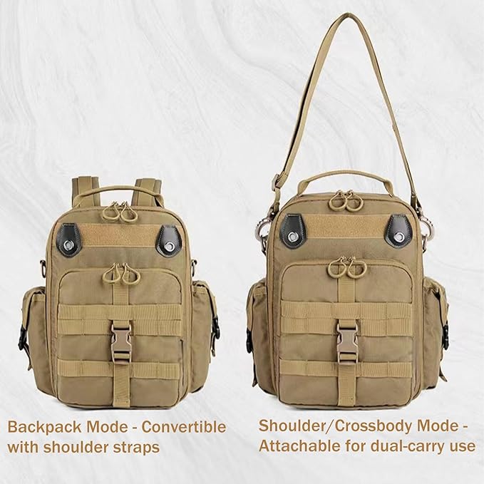 18L Tactical MOLLE Backpack - Men's Travel Backpacks This EDC Bag Has Multiple Ways to Carry as Backpack Crossbody (Black)