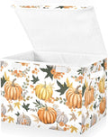 senya Thanksgiving Storage Baskets Collapsible Storage Bins with Lids Pumpkins Flowers Leaves Thanksgiving Storage Boxes Clothes Baskets for Organizing