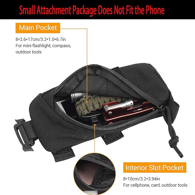 Backpack Shoulder Strap Accessory Pouch Tactical Molle Bag Multifunctional Military EDC Tool Pockets Small Compact Pouch