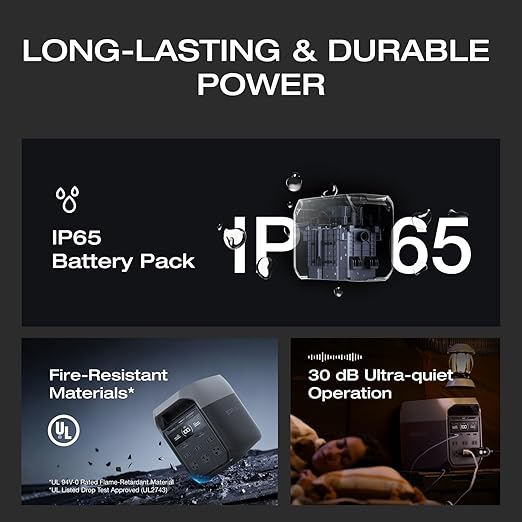 EF ECOFLOW Solar Generator Delta 3 with 160W Solar Panel 1024Wh Portable Power Station LFP Battery 1800W AC/100W USB-C Output Full Charge in 56 Min for Home Backup Power Camping &amp RVs