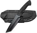 10 Fixed Blade Survival Knife with ABS Sheath - High Hardness Stainless Steel Tanto Blade Outdoor Utility Tool for Camping Hiking &amp Bushcraft - Ergonomic Lightweight Gear Black/Green (black)