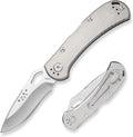 Buck Knives 722 Spitfire Folding EDC Knife 3-1/4” Pocket Knife Blade Lockback Design Aluminum Handles 420HC Stainless Steel Drop Point Folding Blade Made in the USA Gray 3.2 oz