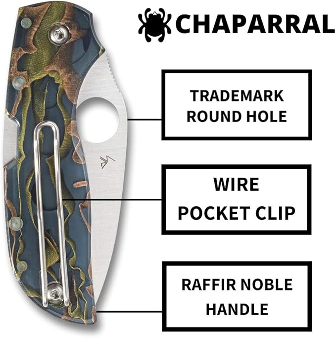 Spyderco Chaparral Prestige Knife with 2.80 CTS XHP Stainless Steel Blade and Smoke-Colored Raffir Noble Handle - PlainEdge - C152RNP
