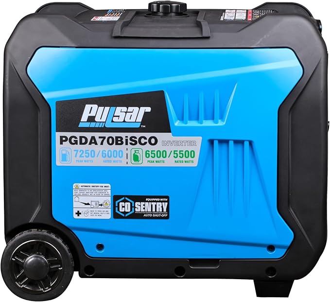 Pulsar 7250-Watt Super Quiet Dual Fuel Inverter Generator with Remote Start