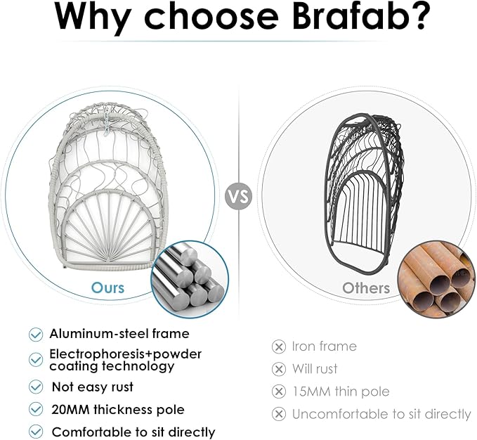 Brafab Pink Egg Chair with Stand Indoor Outdoor Swing Egg Chair Patio Wicker Hanging Chair with Stand Hammock Egg Chairs with UV Resistant Cushion and Aluminum Steel Frame for Bedroom Balcony Garden
