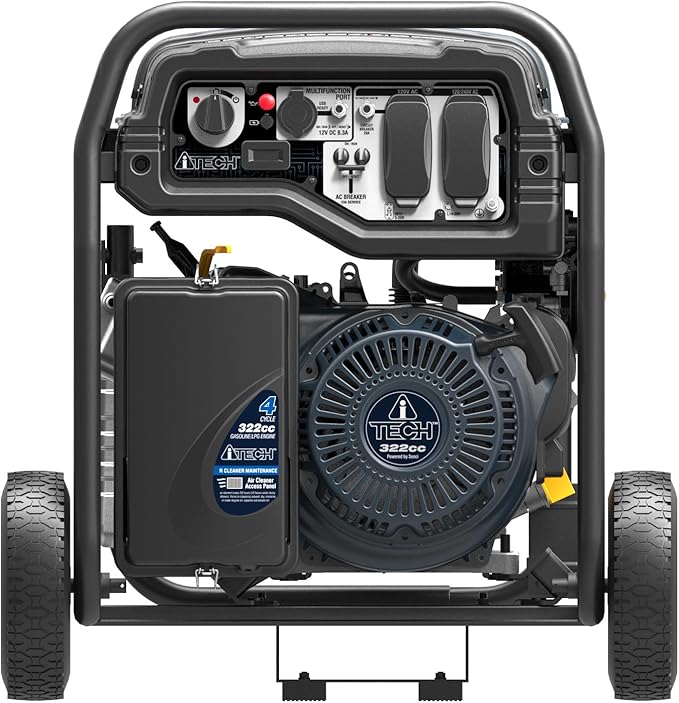 6000W Portable Generator Dual Fuel Electric Start Gas &amp Propane Powered CO Sensor EPA&ampCARB for Home Backup Emergency Ready (AT10-260001)