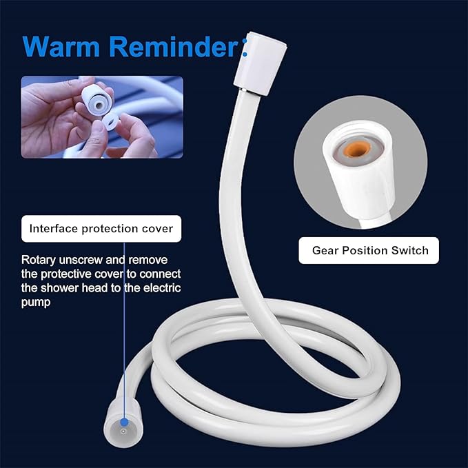 Portable Camping Shower with Rechargeable Pump – Adjustable Water Flow Built-in Cleaning Brush 60 Min Battery Life USB Charging Lightweight &amp Compact for Camping Hiking Beach &amp Pet Bathi