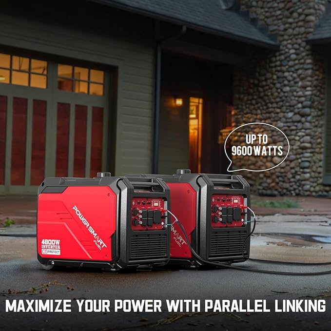 5000 Watt Portable Inverter Generator with Electric Start 30 Amp for Home Use and Emergency Backup CO Protect Super Quiet