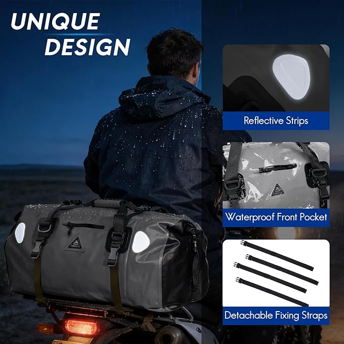 Haimont Waterproof Duffel Bag Roll-top Dry Duffel Bag with Quick-fixed Straps for Motorcycling Rafting Boating SUP Kayaking Travel 50L/70L