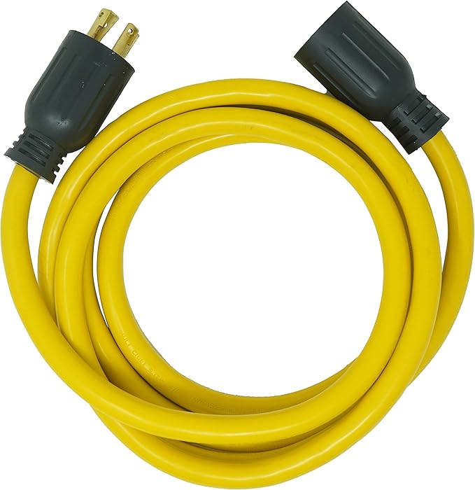 Southwire Generator Cord - 10-Gauge Heavy Duty Electrical Power Cable with L14-30 Locking Plug &amp Receptacle - Dual Voltage 125V/250V - Molded Connectors - Weather Resistant - Yellow &amp Black -