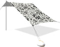 Wildflowers Black Floral Beach Tent Sun Shelter Set UPF50+ UV Protection 10.5 x 9.19 FT Camping Shade Canopy with Sandbags Sand Anchors Carrying Bag and Others