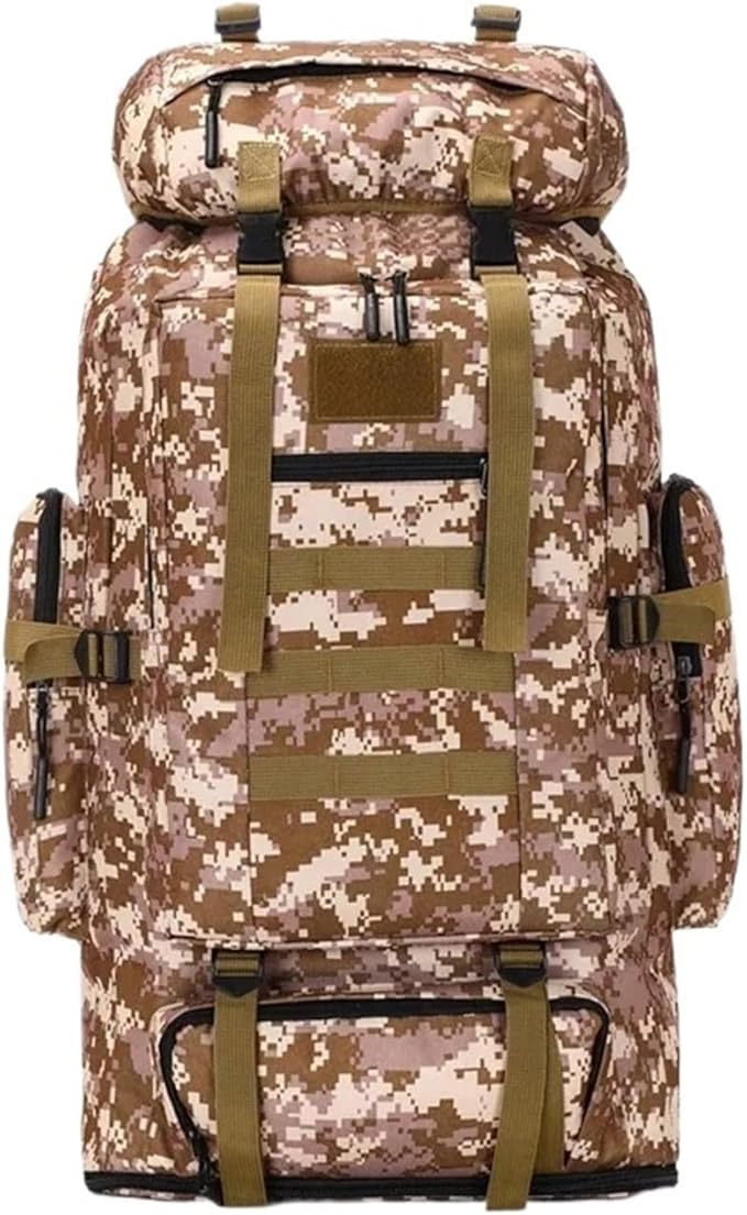 80L/100L Mountaineering Tactical Backpacks Outdoors Hiking climbing Camping Travel Bags(Desert Camo (100L))