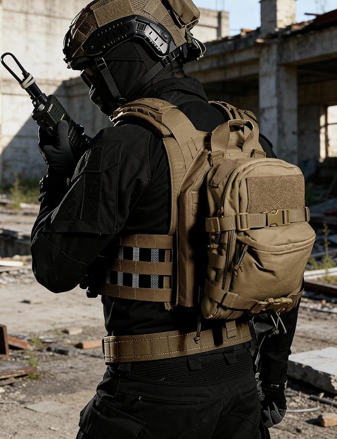 IDOGEAR Mini Tactical MOLLE Hydration Pack Water Reservoir Bag Outdoor Water Bladder Carrier Pack for Tactical Vest Backpack
