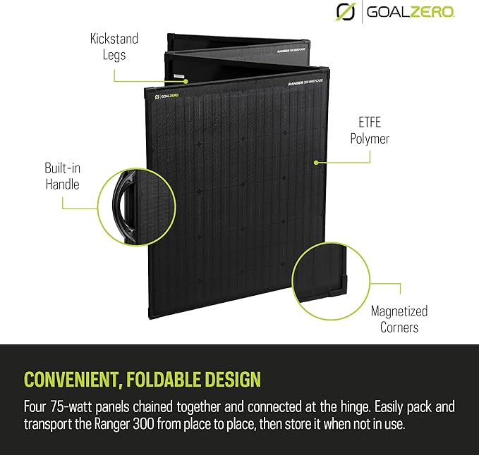 Goal Zero Ranger 300 Briefcase Solar Panels Portable 300-Watt Solar Panels Flexible Solar Panel for Outdoor Charging Station