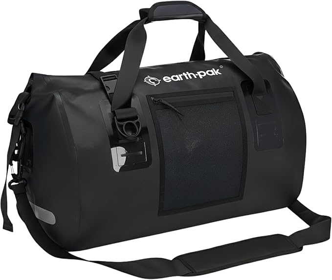 Earth Pak Waterproof Duffel Bag - Heavy Duty Motorcycle Dry Bag with Large Storage Space Perfect for Traveling Camping Kayaking Fishing &amp Canoeing Bag 50L/70L/90L/120L Sizes