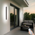 39 Inch Modern Outdoor Wall Lights 2700-6500K Dimmable Outdoor Wall Sconce with Remote Control IP65 Waterproof LED Long Exterior Linear Wall Light for House Garage(2 Pack)