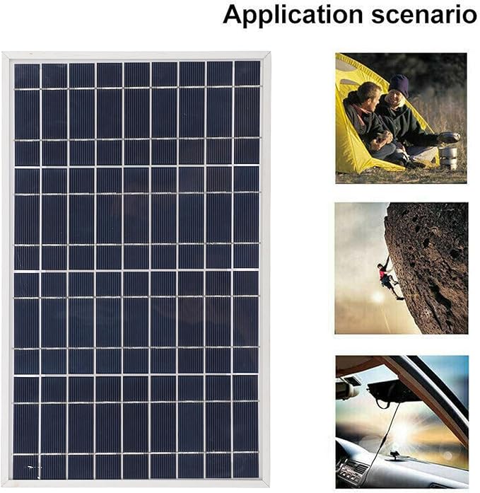 30W 12V Solar Panel Battery Charger Maintainer Portable Solar Panel Charger with Alligator Clips for Outdoor Camping Travel IP65 Portable for Car Boat RV Marine