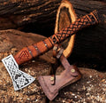 Handmade High Carbon Steel Ragnar Viking Valhalla Axe with Sheath - Viking Hatchet - Hunting Axe - Rose Wood Handle by Empire Industry